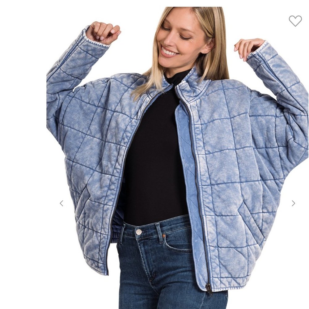 NWT Dolman Quilted Knit Jacket, BLUE - Size XL - Picture 2 of 7
